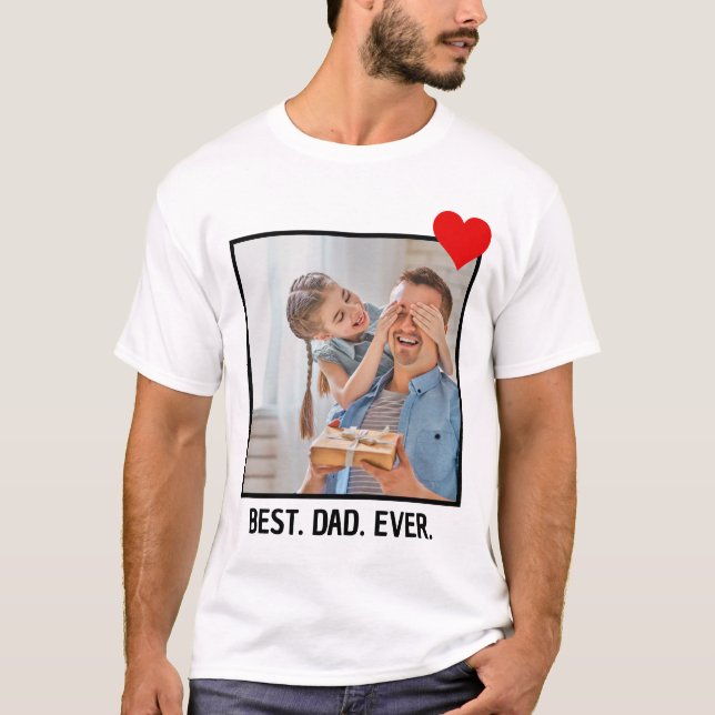 Camiseta Regalo del Día del Padre Personalizado Mejor Foto  (Anverso)