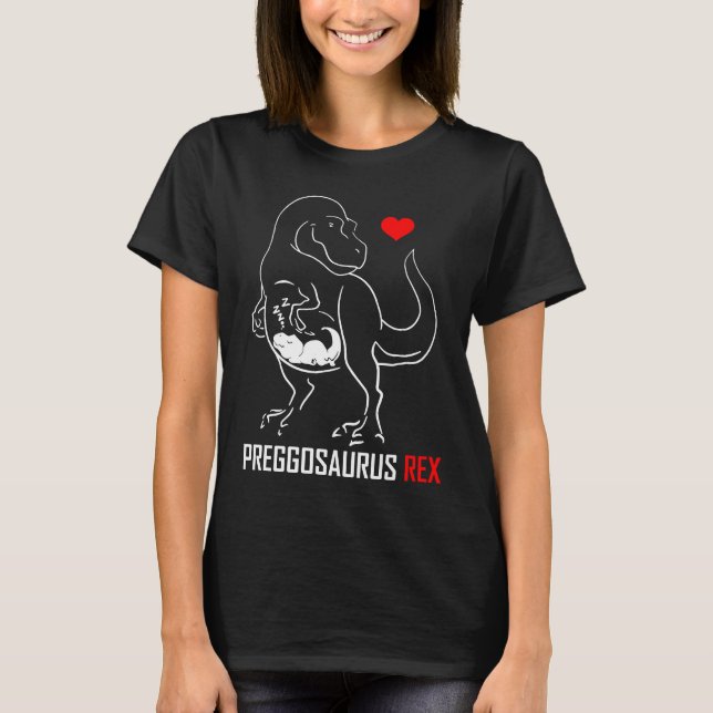Camiseta Regalo del dinosaurio de la mamá del embarazo de (Anverso)