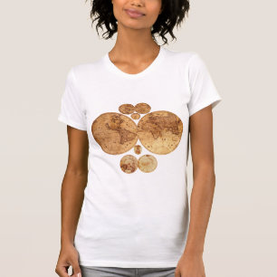 Camiseta Regalo del Diseñador de mapas del mundo antiguo