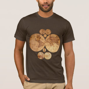 Camiseta Regalo del Diseñador de mapas del mundo antiguo