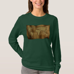 Camiseta Regalo del Diseñador de mapas del mundo antiguo