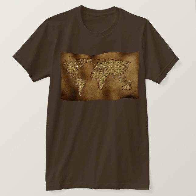 Camiseta Regalo del Diseñador de mapas del mundo antiguo (Anverso del diseño)