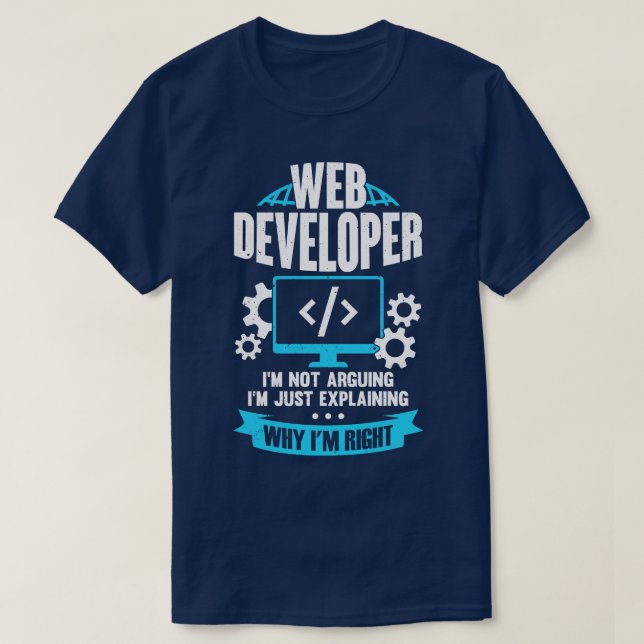 Camiseta Regalo del Diseñador de sitios web para desarrolla (Diseño del anverso)