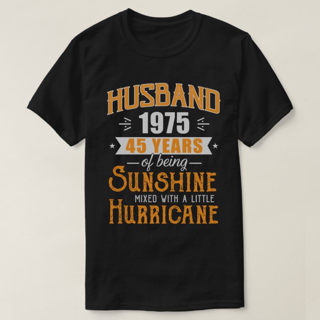 Camiseta Regalo del esposo de 1975, 45 años de Boda (Diseño del anverso)