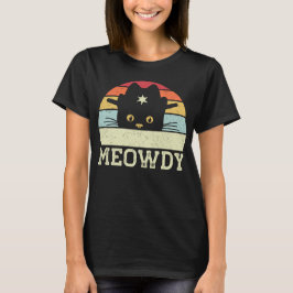 Camiseta Regalo del Gorra de gato Retro Meowdy Cat Meme Gra