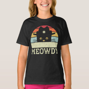 Camiseta Regalo del Gorra de gato Retro Meowdy Cat Meme Gra