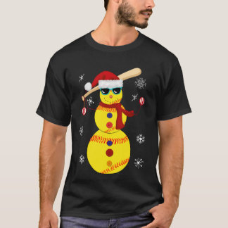Camiseta Regalo del gorra de Santa del muñeco de nieve del
