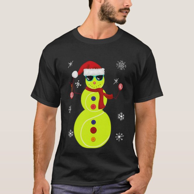 Camiseta Regalo del gorra de Santa del muñeco de nieve del (Anverso)
