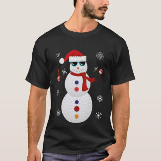 Camiseta Regalo del gorra de Santa del muñeco de nieve del