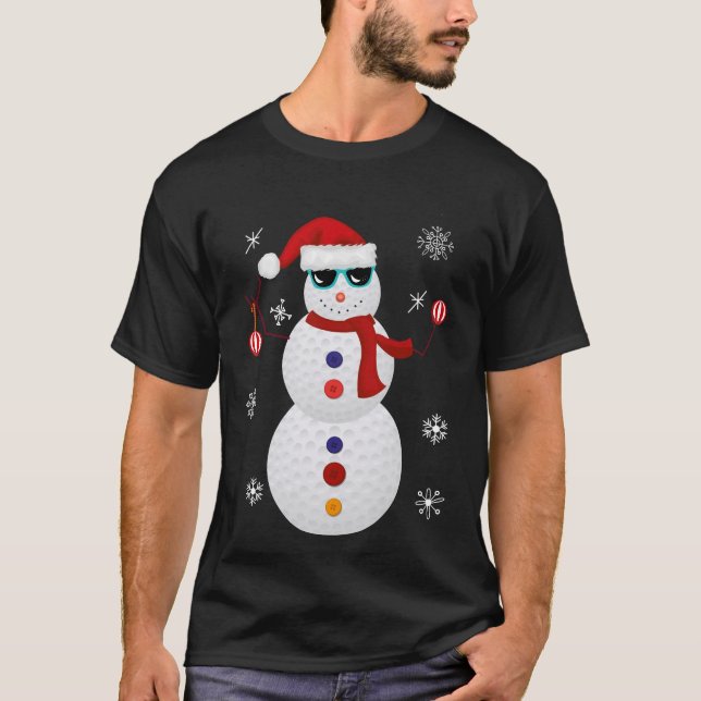 Camiseta Regalo del gorra de Santa del muñeco de nieve del (Anverso)