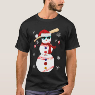 Camiseta Regalo del gorra de Santa del muñeco de nieve del
