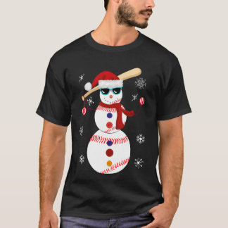 Camiseta Regalo del gorra de Santa del muñeco de nieve del