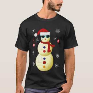 Camiseta Regalo del gorra de Santa del muñeco de nieve del