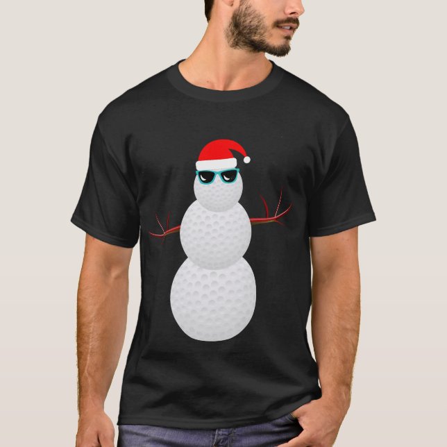 Camiseta Regalo del gorra de Santa del muñeco de nieve del (Anverso)