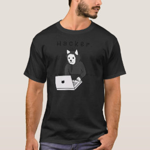 Camiseta Regalo del ingeniero de seguridad de Hacker Cat