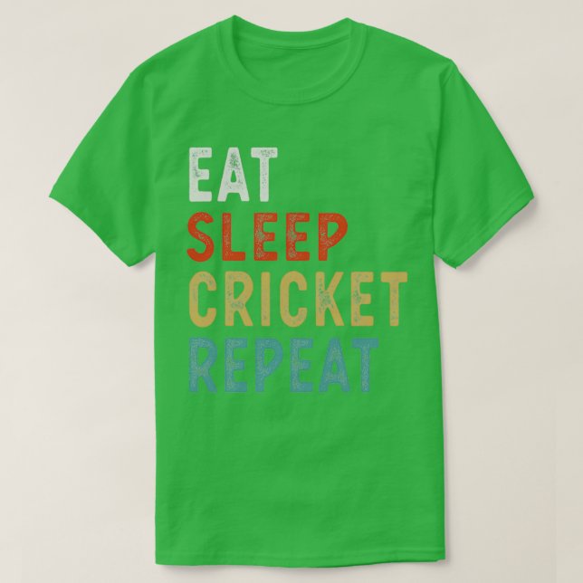 Camiseta Regalo del jugador de críquet repita el sueño (Diseño del anverso)