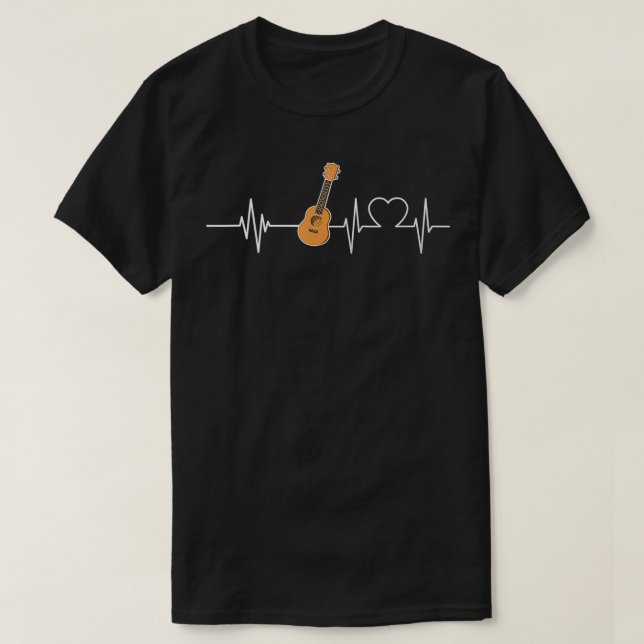 Camiseta Regalo del jugador Ukulele Heartbeat EKG Ukulele (Diseño del anverso)