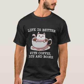 Camiseta Regalo del libro de gatos de café