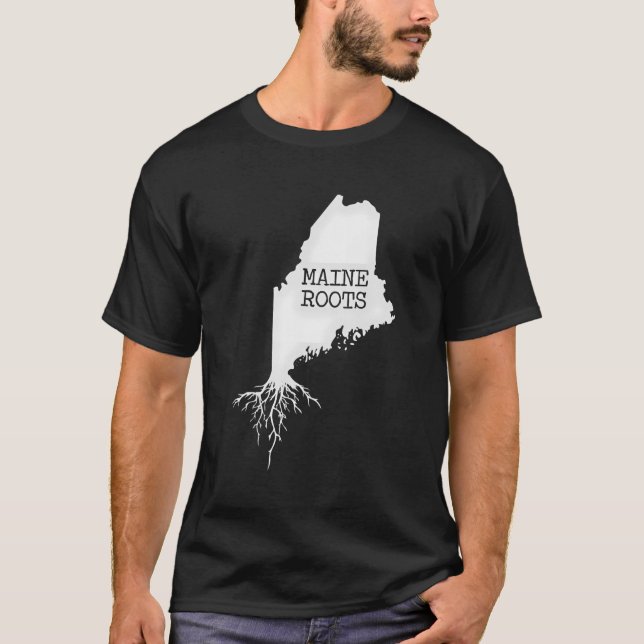 Camiseta Regalo del mapa estatal de Maine Roots (Anverso)