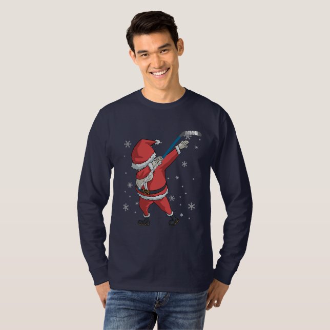 Camiseta Regalo del navidad de Papá Noel del hockey que (Anverso completo)