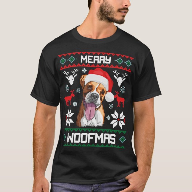Camiseta Regalo del navidad de Woofmas del perro del (Anverso)
