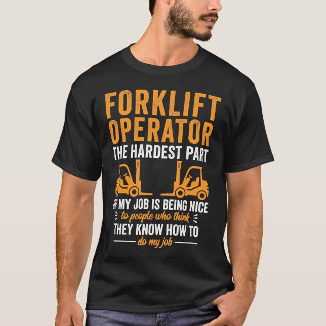 Camiseta Regalo del operador del elevador de horquilla del  (Anverso)