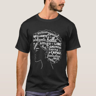 Camiseta Regalo del Orgullo Afro Latina Historia Negra Afro
