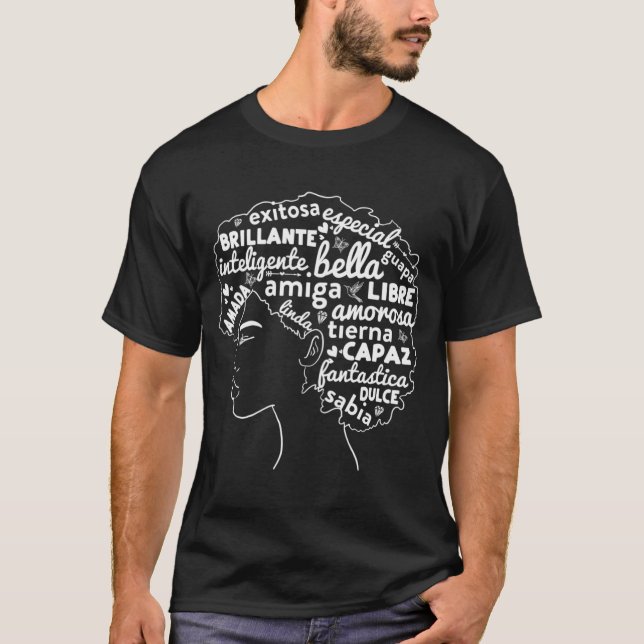 Camiseta Regalo del Orgullo Afro Latina Historia Negra Afro (Anverso)