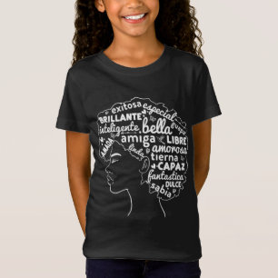 Camiseta Regalo del Orgullo Afro Latina Historia Negra Afro