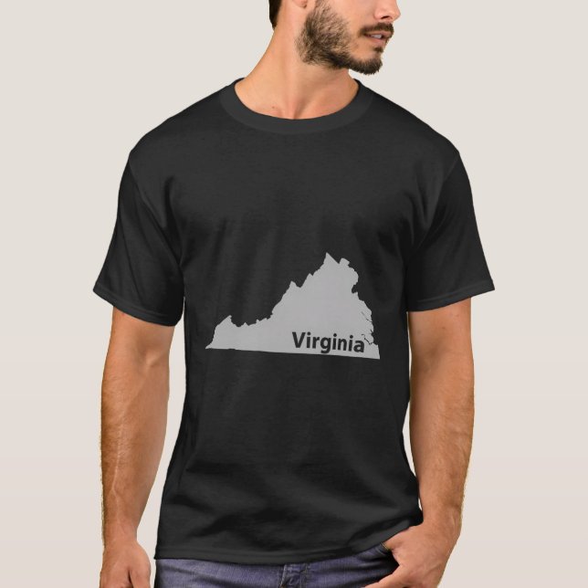 Camiseta Regalo del Orgullo del Estado del Mapa de Virginia (Anverso)