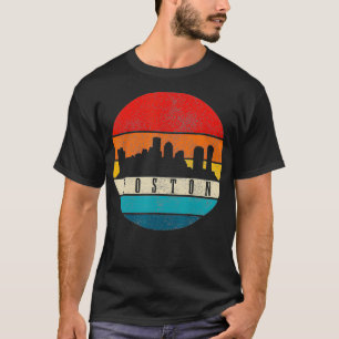 Camiseta Regalo del Orgullo Vintage de Boston Skyline Massa