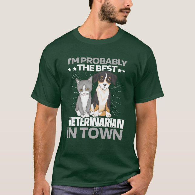 Camiseta Regalo del perro del gato veterinario (Anverso)