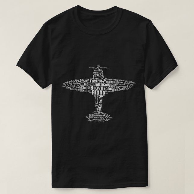 Camiseta Regalo del piloto de volantes de alfabetos fonétic (Diseño del anverso)