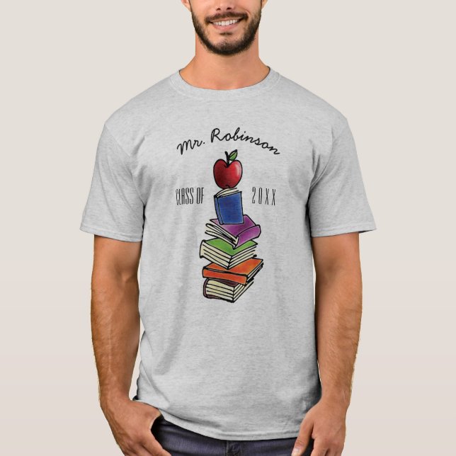 Camiseta Regalo del profesor de la clase Apple con la pila (Anverso)