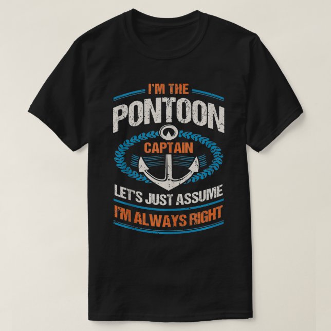 Camiseta Regalo del propietario del barco de Pontoon Retro  (Diseño del anverso)
