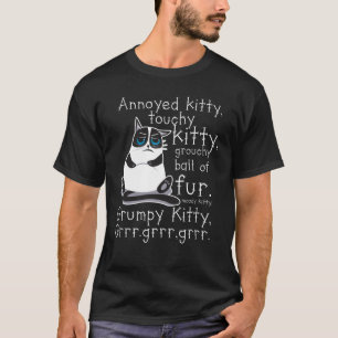 Camiseta Regalo delicado enfadado del gato del gatito del