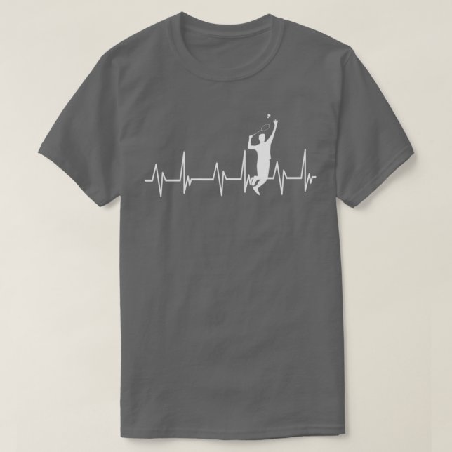 Camiseta Regalo deportivo para bádminton con raqueta o (Diseño del anverso)