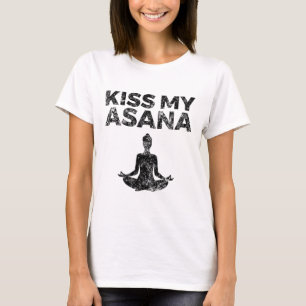 Camiseta Regalo Divertido con Tema de Asana de Yoga Besa Mi