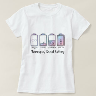 Camiseta Regalo divertido de batería social neurospicy ADHD