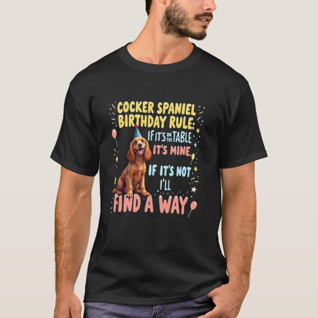 Camiseta Regalo Divertido de Cumpleaños Perro Cocker Spanie (Anverso)