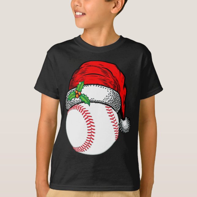 Camiseta Regalo divertido de deportes de béisbol de Santa H (Anverso)