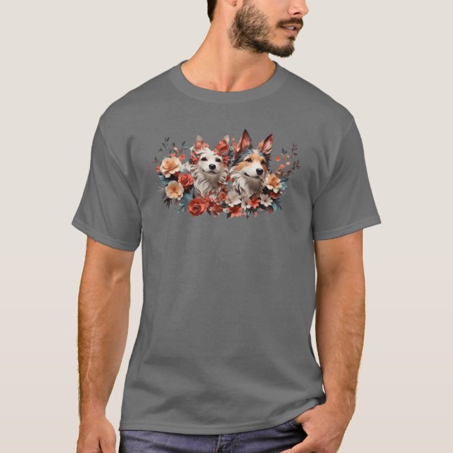 Camiseta regalo divertido de Flores de perro (Anverso)
