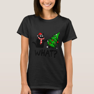 Camiseta Regalo divertido de gato negro para mujeres empuja