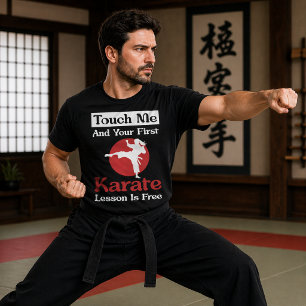 Camiseta Regalo divertido de karate – Tócame y tu primera l