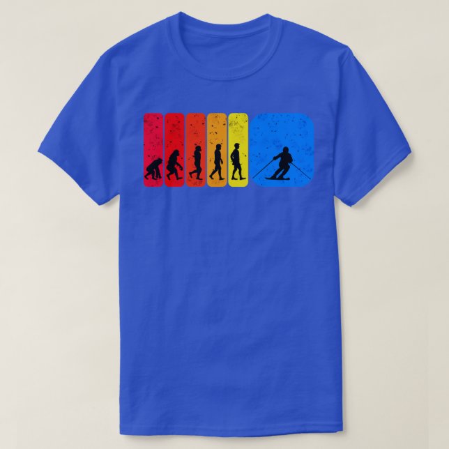 Camiseta Regalo divertido de la evolución del esquí (Diseño del anverso)