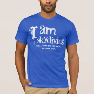 Camiseta Regalo divertido de la mordaza skydiving el azul