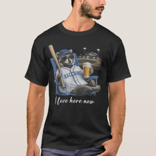 Camiseta Regalo divertido de mapache de béisbol cerveza viv