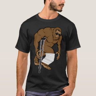 Camiseta Regalo divertido de muletas para Bigfoot con piern
