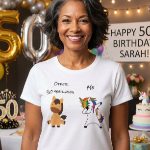 Camiseta Regalo divertido de unicornio para cumpleaños 50 c