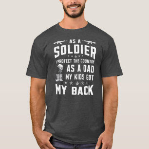 Camiseta Regalo divertido del Día del Padre para soldado